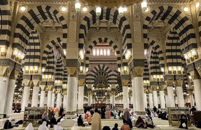 inside the masjid annabawi