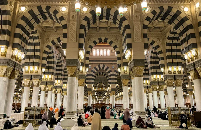 inside the masjid annabawi